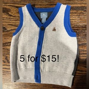 12-18mo sweater vest baby gap gray and blue